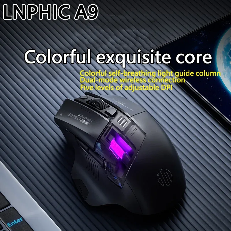 Souris de jeu sans fil Inphic A9 Explorer - Bluetooth, rechargeable et silencieuse - Image 5