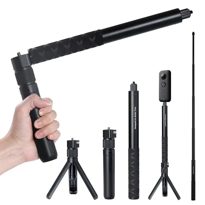 Perche à selfie invisible Bullet Time pour Insta360, GoPro et DJI en alliage d'aluminium