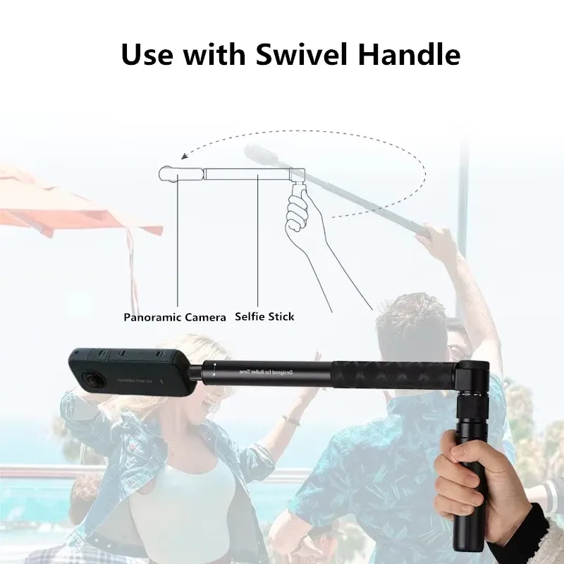 Perche à selfie invisible Bullet Time pour Insta360, GoPro et DJI en alliage d'aluminium slide 6