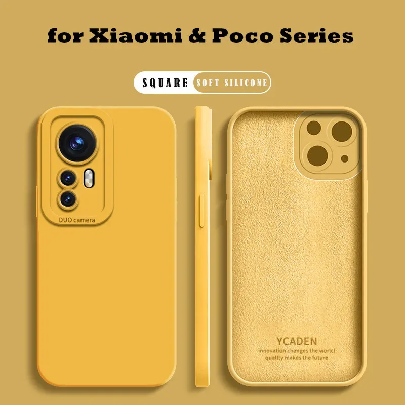 Coque en silicone liquide antichoc avec protection d'objectif pour Xiaomi POCO X7, X6, F7 Ultra, F6, F5 Pro - Image 1