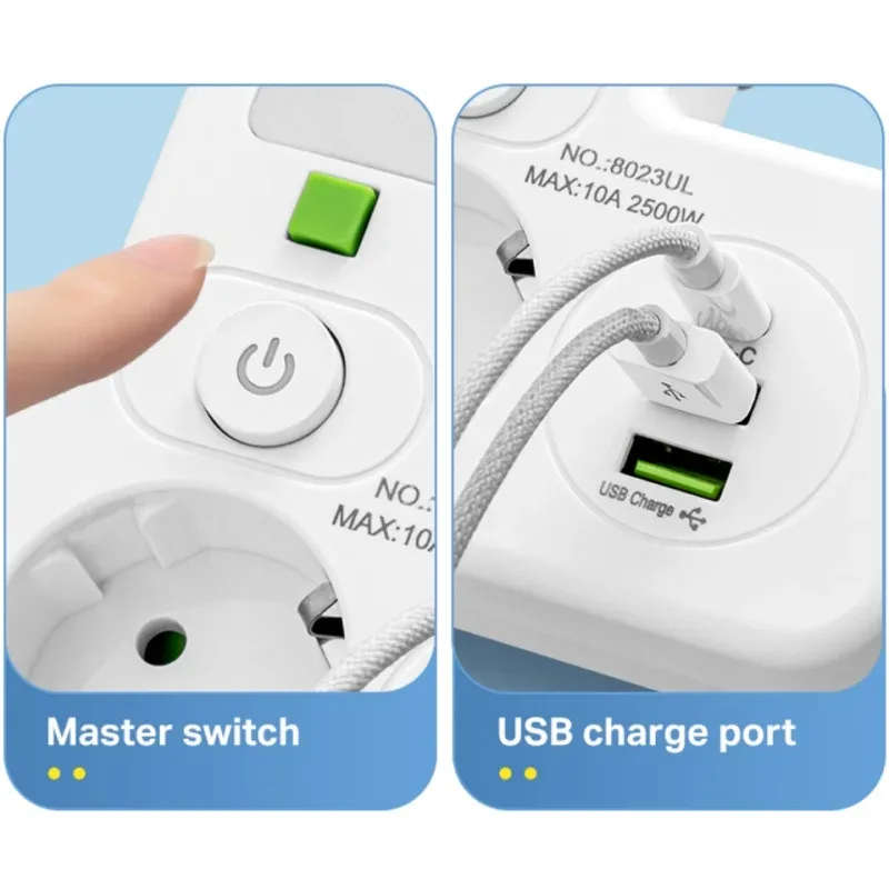 Multiprise murale avec ports USB et interrupteurs individuels slide 4