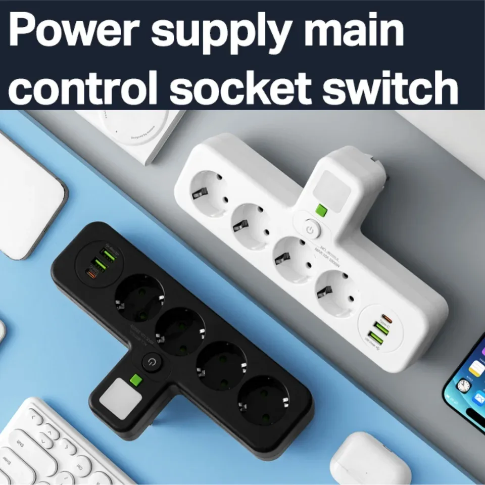 Multiprise murale avec ports USB et interrupteurs individuels slide 2