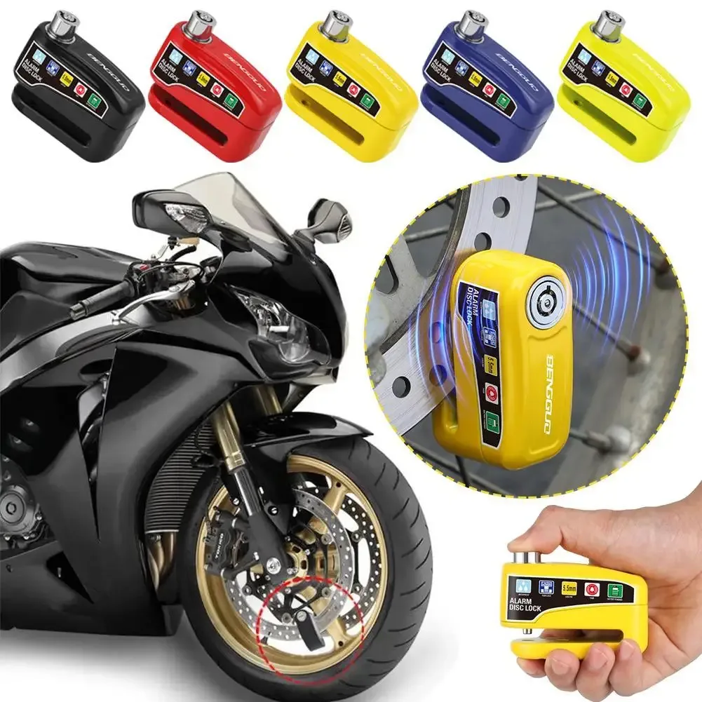 Bloque-disque avec alarme étanche pour moto, scooter et vélo