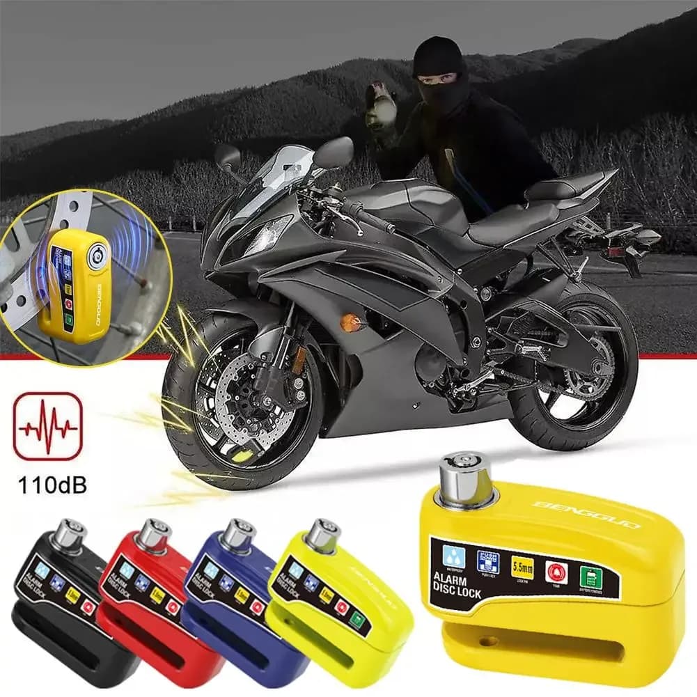 Bloque-disque avec alarme étanche pour moto, scooter et vélo slide 2