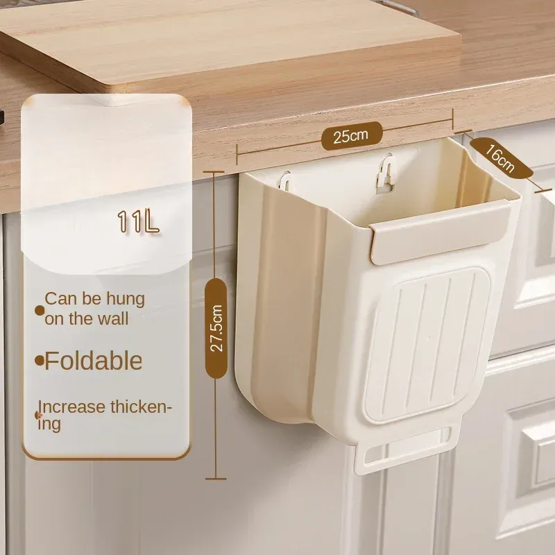 Poubelle de cuisine pliable et suspendue pour camping-car slide 8