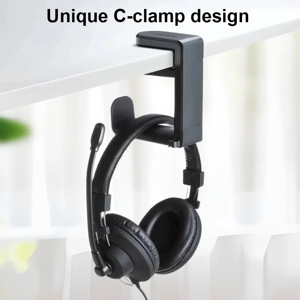 Support de casque gaming sous bureau avec crochet rotatif à 360° et fixation à pince - Image 4