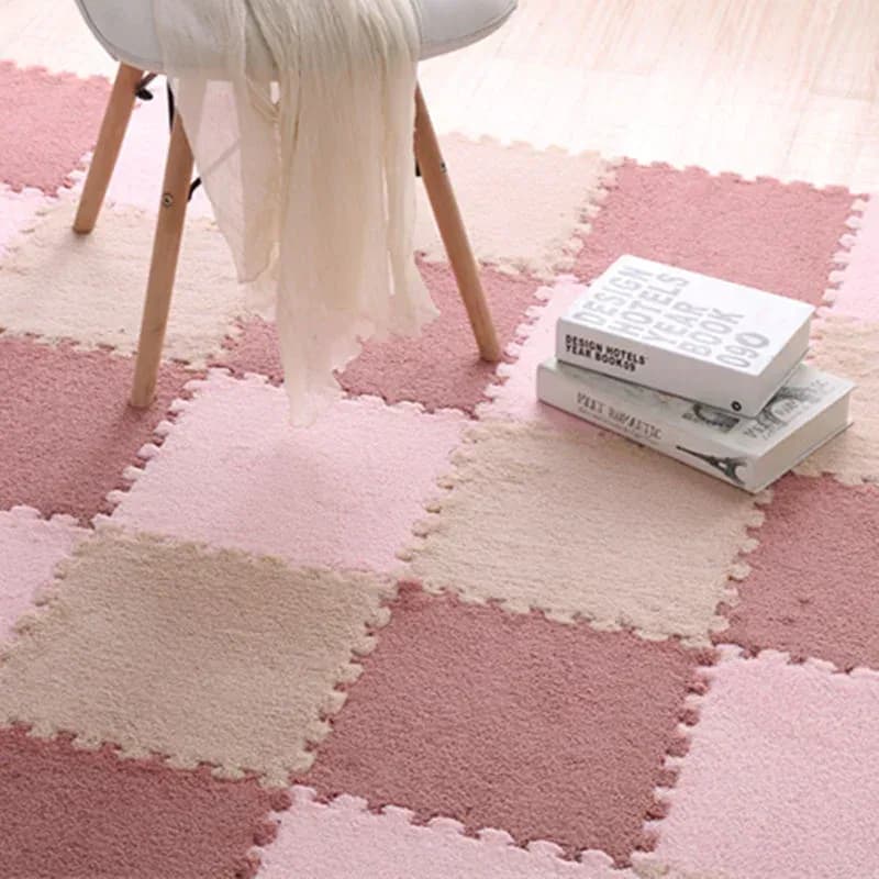Tapis puzzle en mousse effet daim pour chambre et salon, 30x30x1 cm slide 2