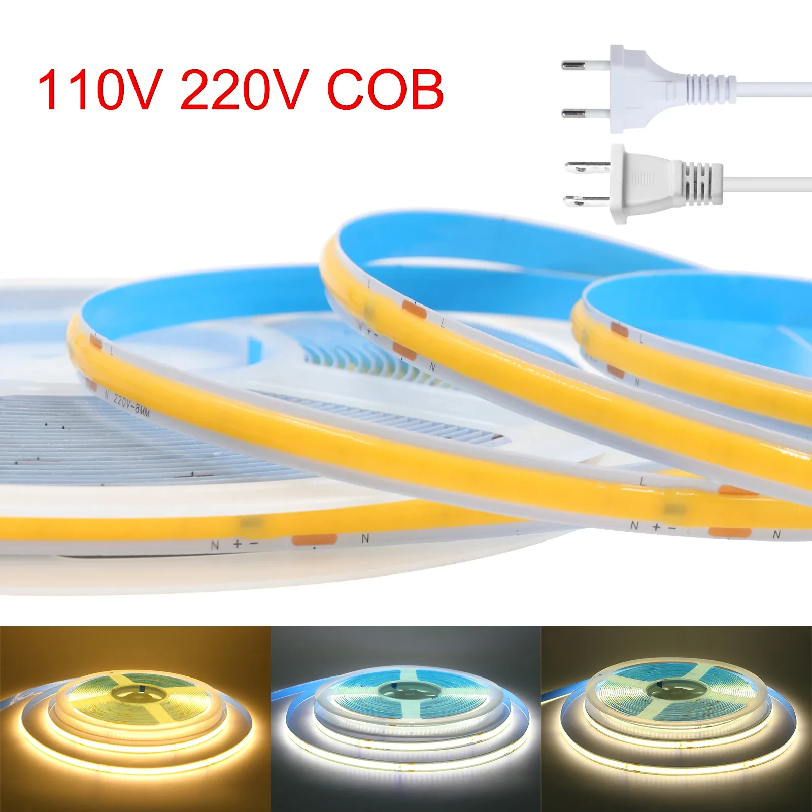Ruban LED COB Flexible 110V-220V - 240 LED/m - Éclairage Linéaire - Image 1