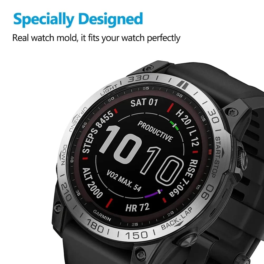 Lunette de protection métallique pour Garmin Fenix 7, 7S, 7X, Tactix et Epix Pro slide 6