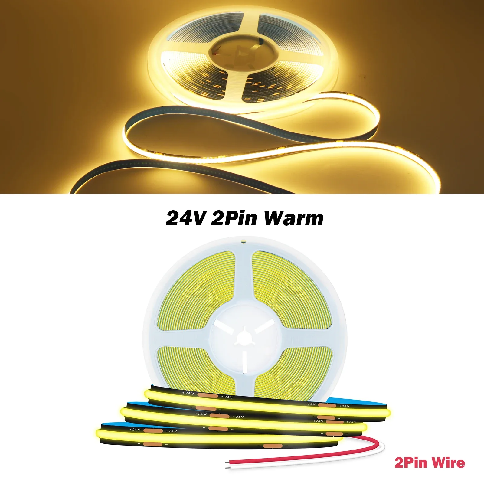 Ruban LED COB Noir 8mm, 12V/24V, 320 LED/m, IRC 90+, Éclairage Uniforme, 1m à 20m slide 10