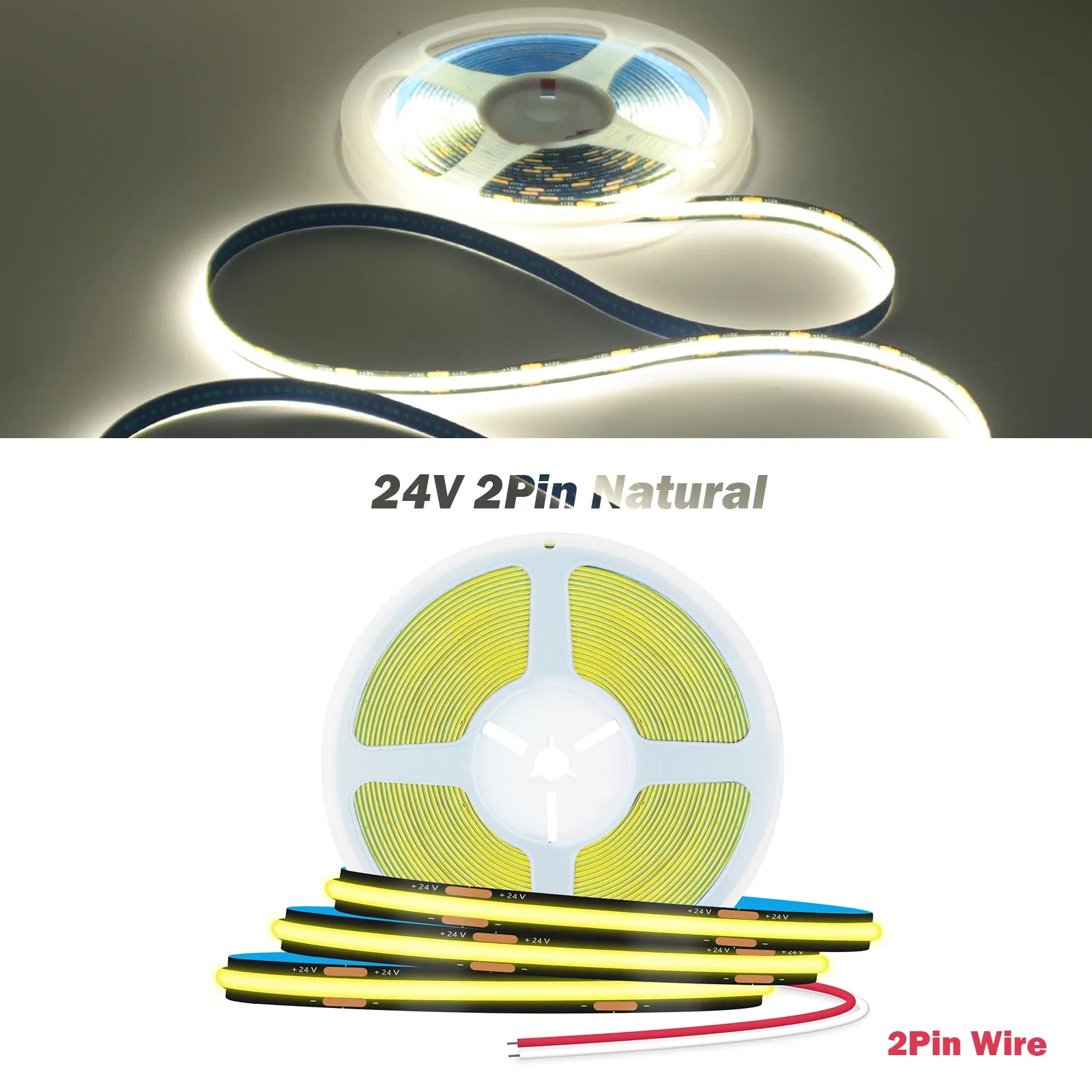 Ruban LED COB Noir 8mm, 12V/24V, 320 LED/m, IRC 90+, Éclairage Uniforme, 1m à 20m slide 12