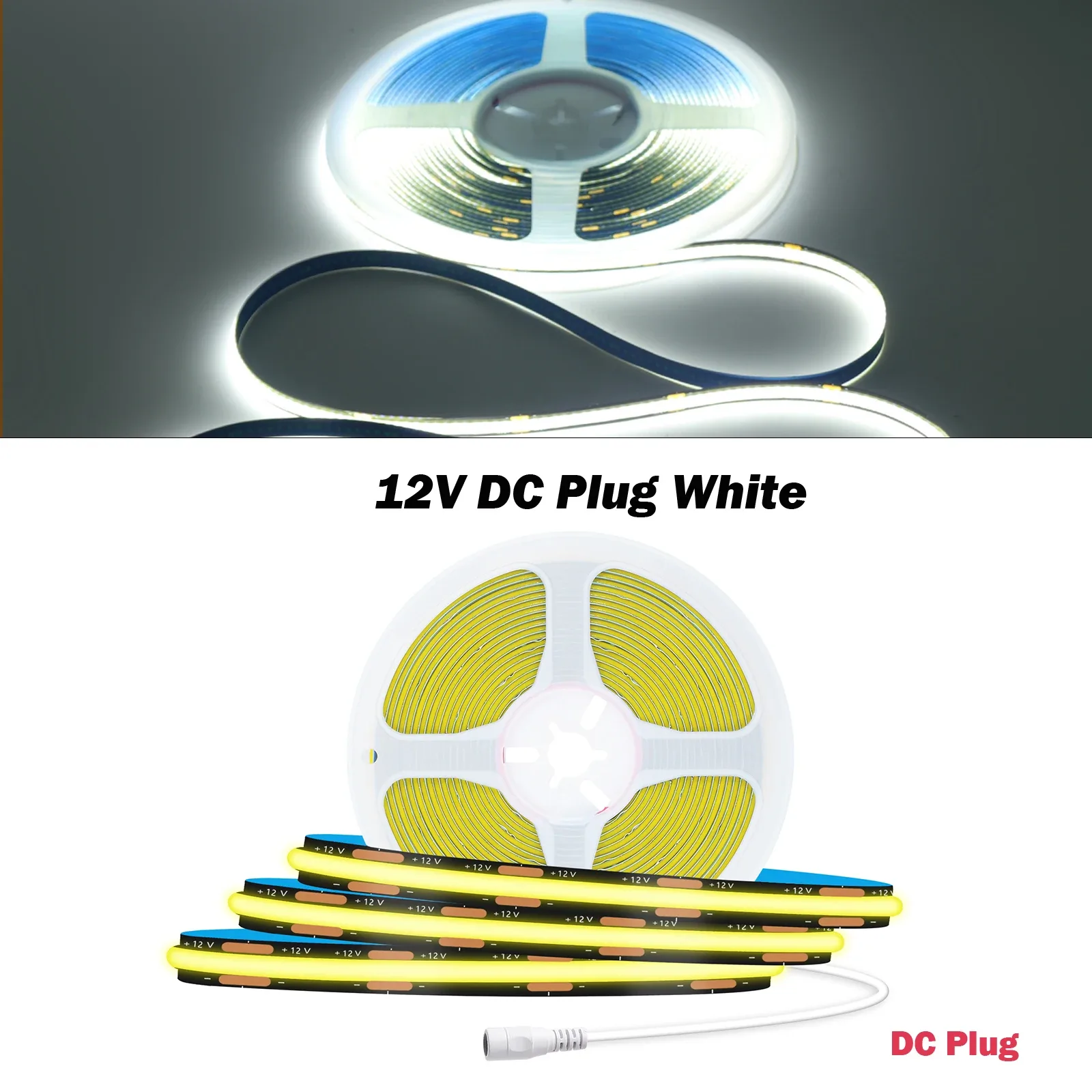 Ruban LED COB Noir 8mm, 12V/24V, 320 LED/m, IRC 90+, Éclairage Uniforme, 1m à 20m slide 14