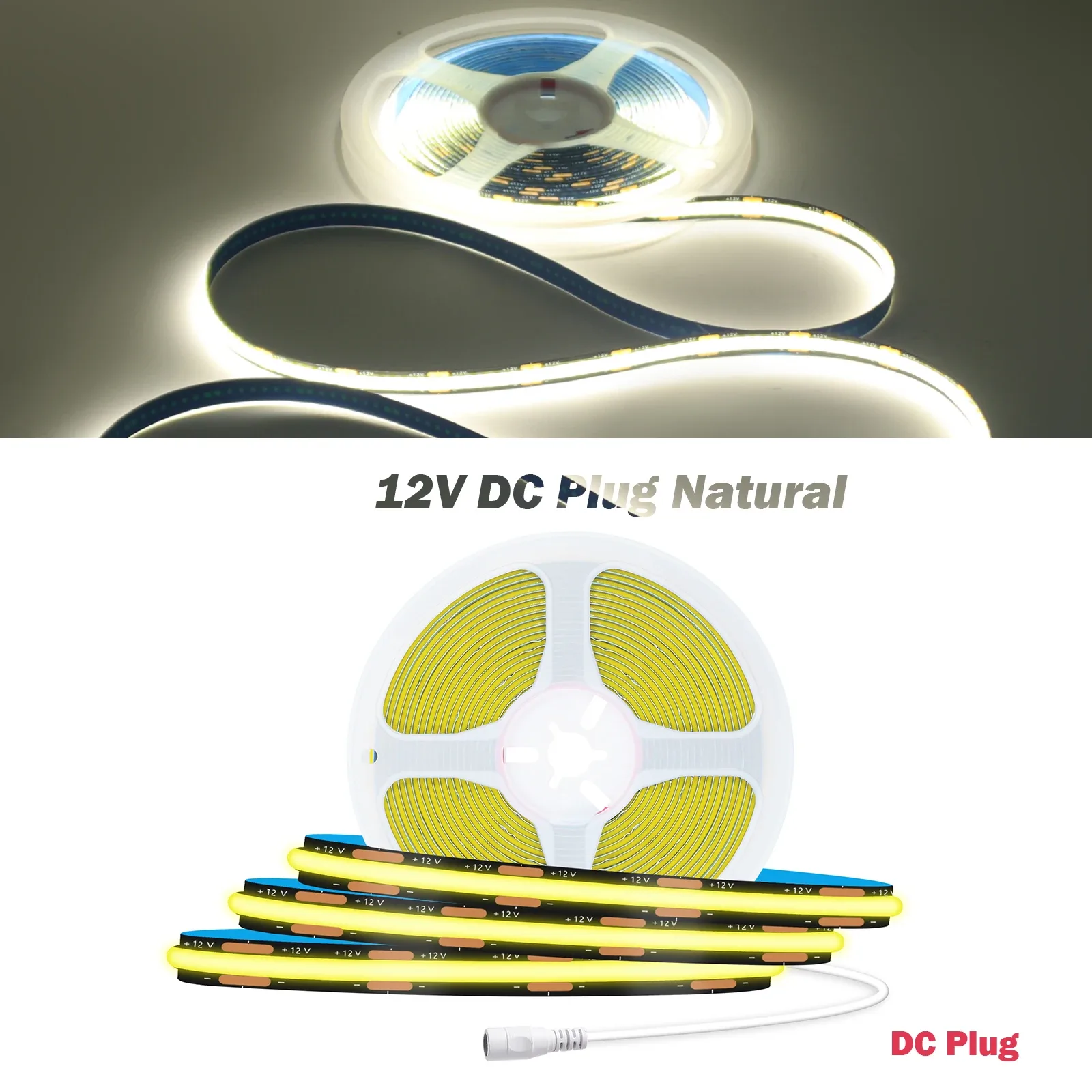 Ruban LED COB Noir 8mm, 12V/24V, 320 LED/m, IRC 90+, Éclairage Uniforme, 1m à 20m slide 15
