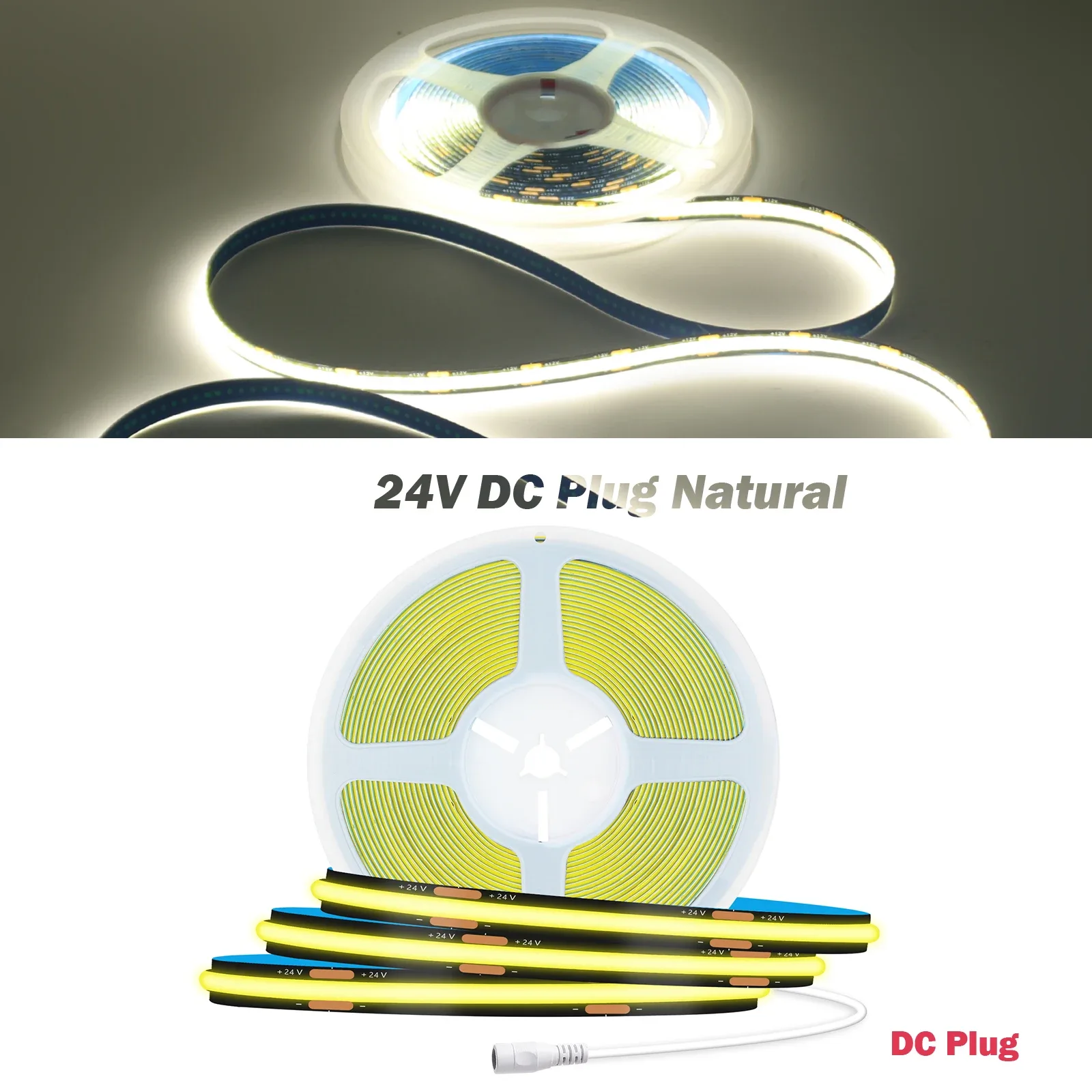 Ruban LED COB Noir 8mm, 12V/24V, 320 LED/m, IRC 90+, Éclairage Uniforme, 1m à 20m slide 16