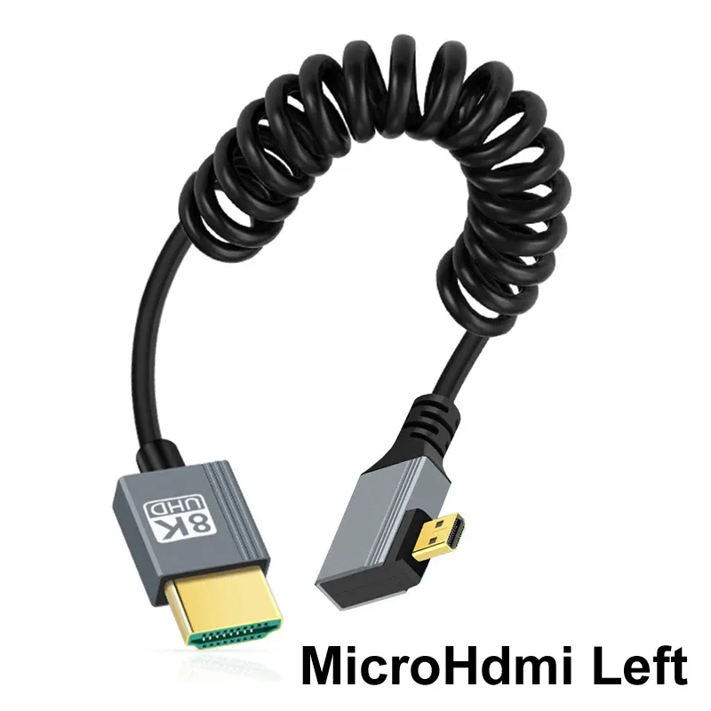 Câble Micro HDMI 2.1 Haute Vitesse (8K@60Hz, 4K@120Hz) - Spirale Flexible 1m slide 2