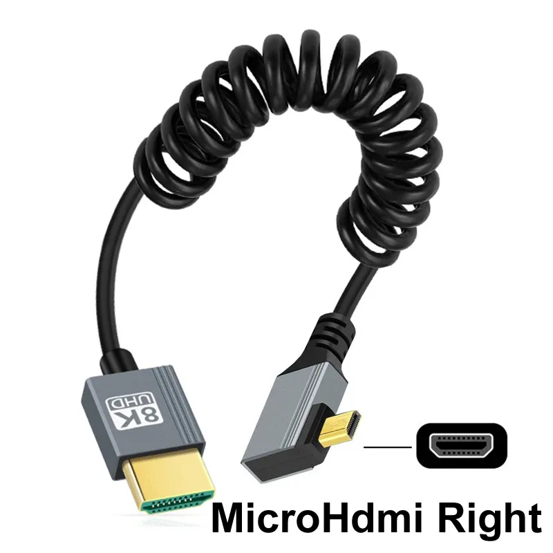 Câble Micro HDMI 2.1 Haute Vitesse (8K@60Hz, 4K@120Hz) - Spirale Flexible 1m slide 8