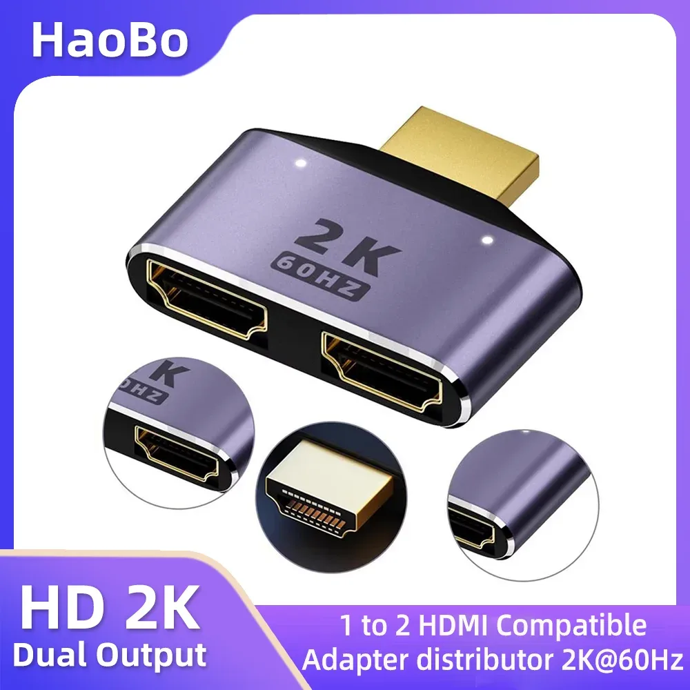 Répartiteur HDMI 1 vers 2 - Adaptateur Mâle vers Double Femelle 2K