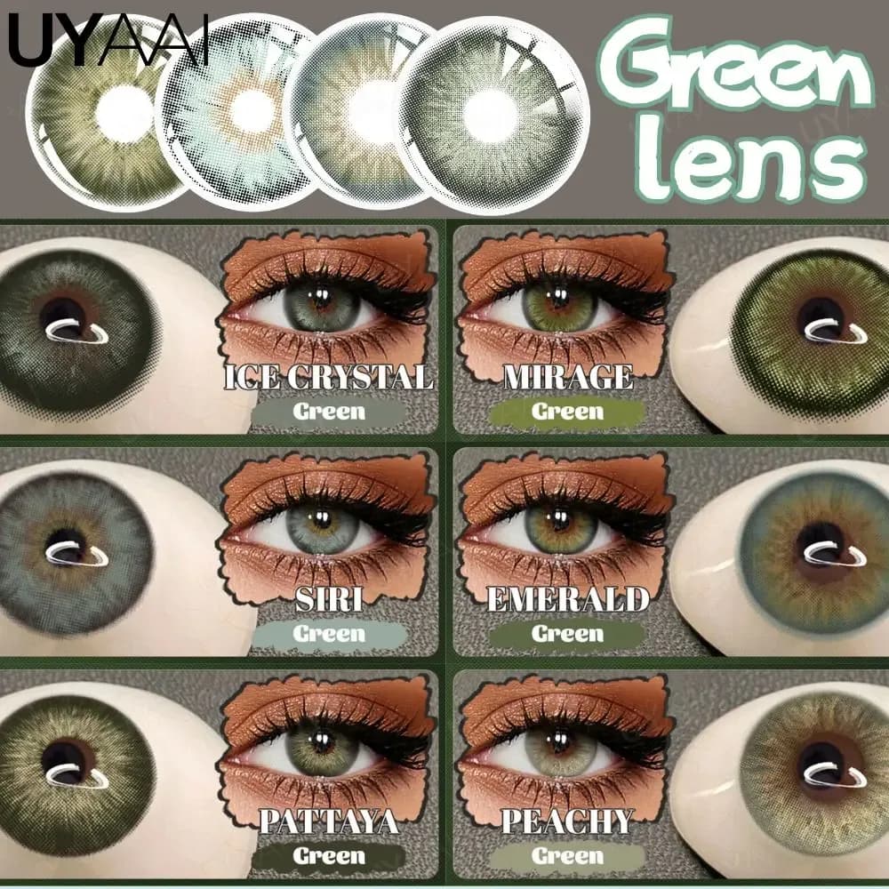 Lentilles de contact colorées UYAAI - Siri Green & Pattaya Green