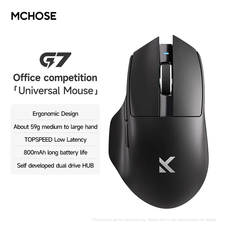 Souris Gaming Tri-mode MCHOSE G7 MAX - PAW3395, 26000 DPI, Ergonomique et Légère slide 8