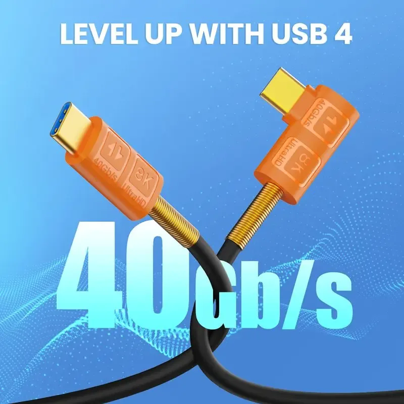 Câble USB4 Type-C vers USB-C en silicone souple - 40 Gbps, PD 240W, Vidéo 8K - Image 5