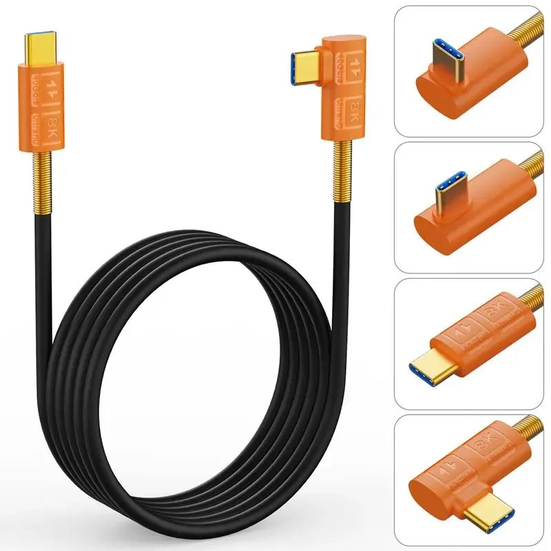 Câble USB4 Type-C vers USB-C en silicone souple - 40 Gbps, PD 240W, Vidéo 8K - Image 2