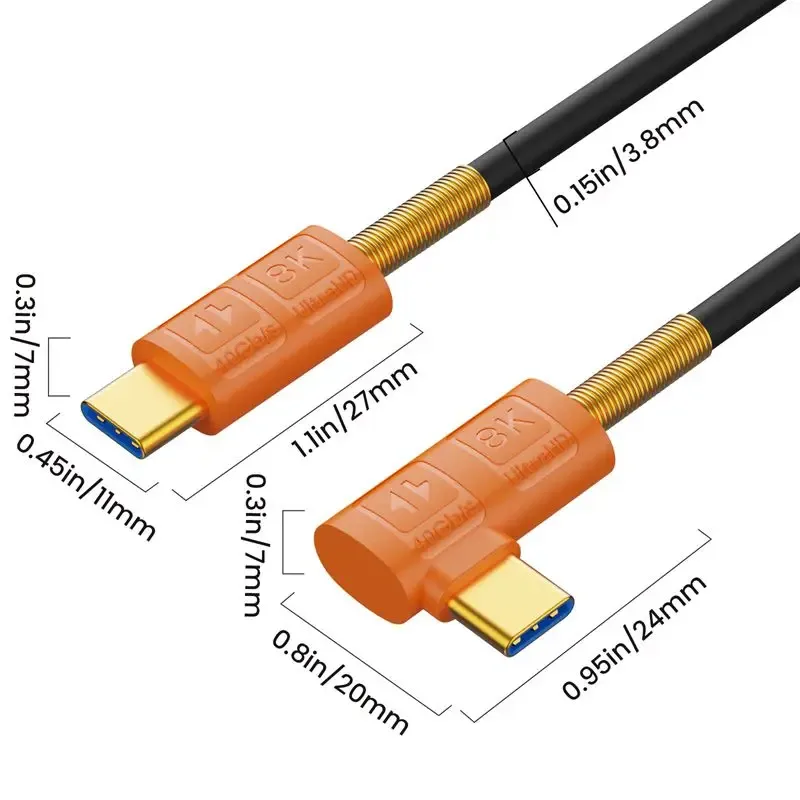 Câble USB4 Type-C vers USB-C en silicone souple - 40 Gbps, PD 240W, Vidéo 8K - Image 3