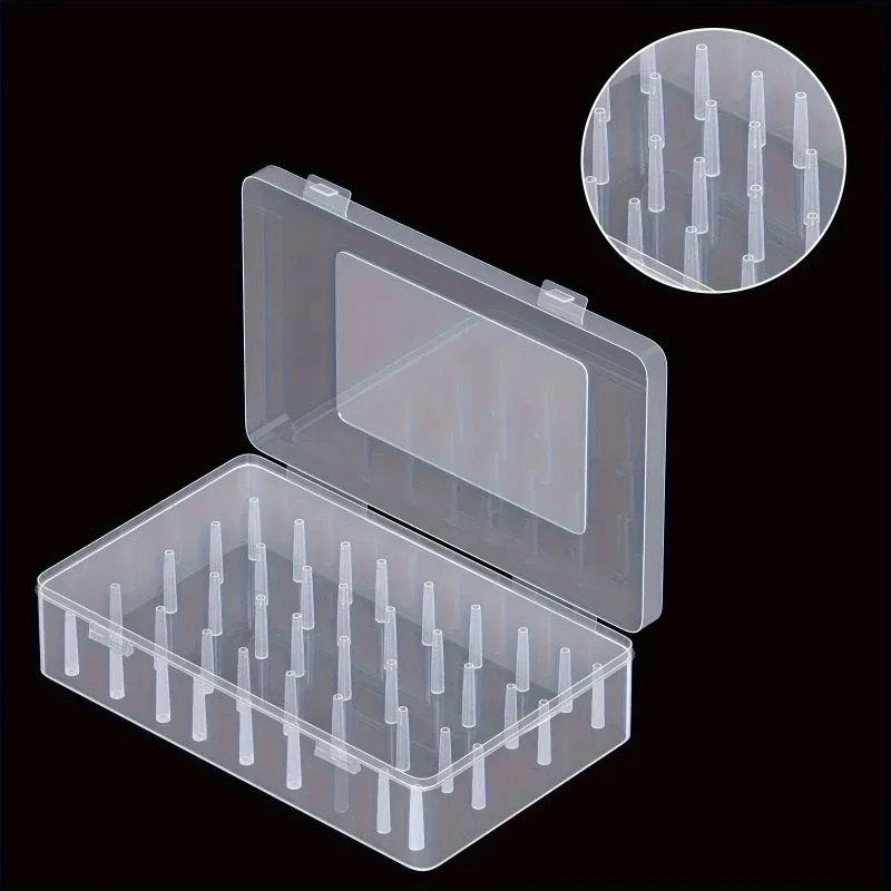 Boîte de rangement transparente pour 42 bobines de fil à coudre slide 2