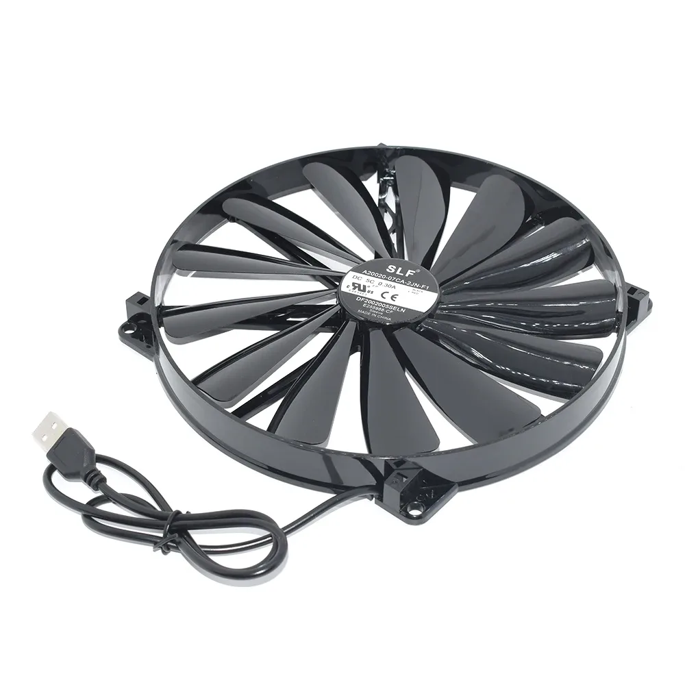 Ventilateur de refroidissement USB pour ordinateur portable - 200 x 200 x 20 mm - 5V 0,30A - Modèle A20020-07CA-2JN-F1 slide 3