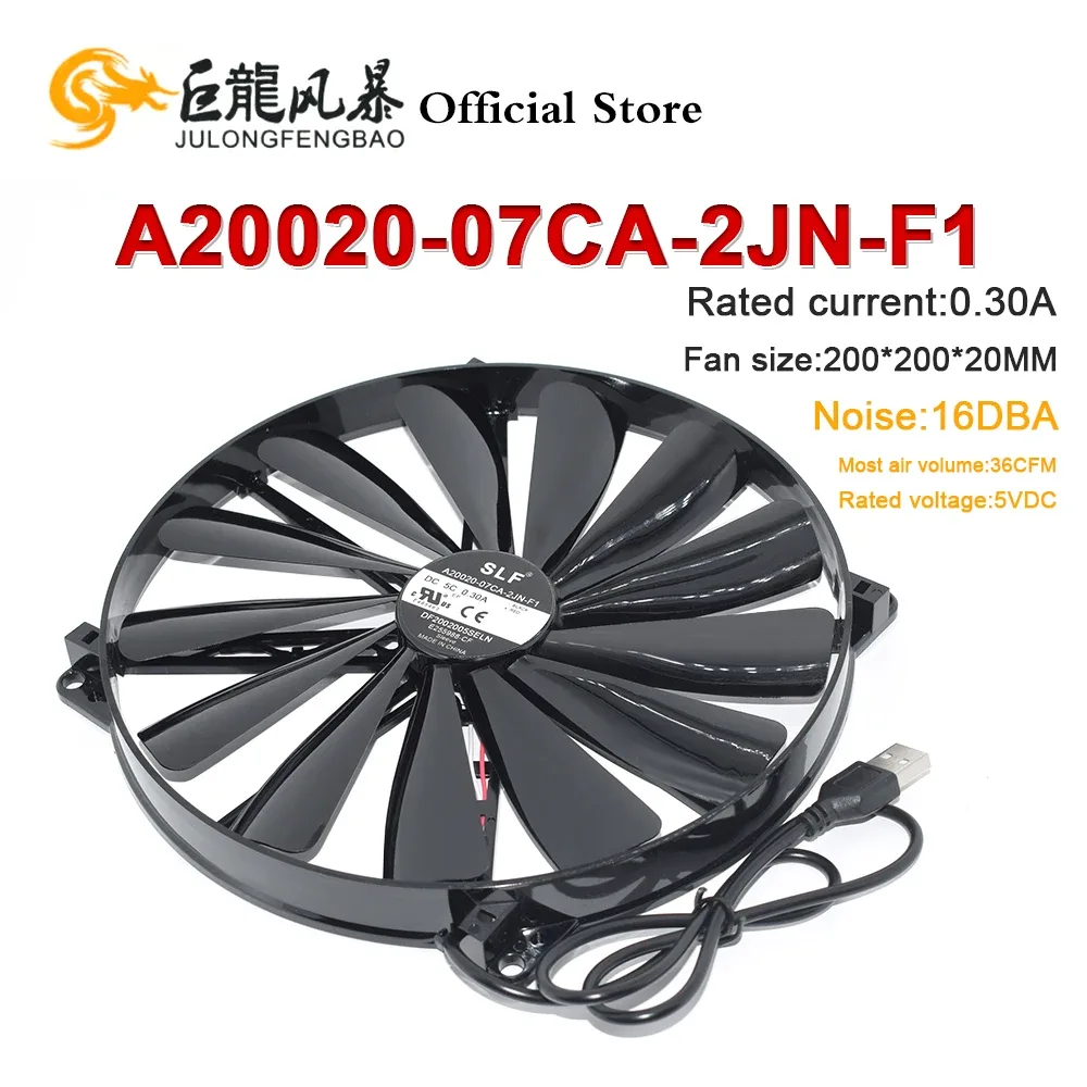 Ventilateur de refroidissement USB pour ordinateur portable - 200 x 200 x 20 mm - 5V 0,30A - Modèle A20020-07CA-2JN-F1 slide 7