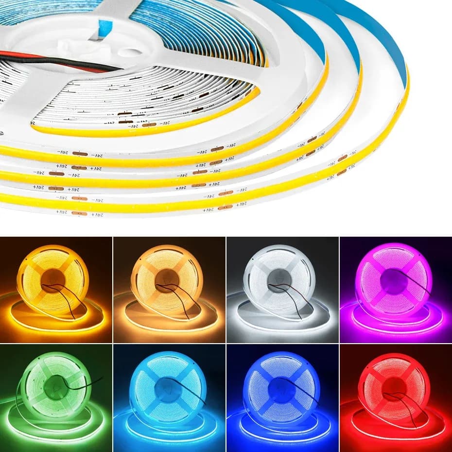 Ruban LED COB Flexible 24V - 320 LEDs/m - Haute Luminosité (0,5-10m)