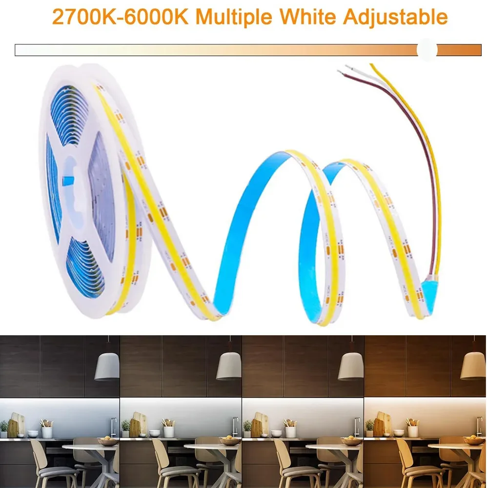 Ruban LED COB CCT 24V (2700K-6500K) - 608 LEDs/m - Flexible et Dimmable - Image 1