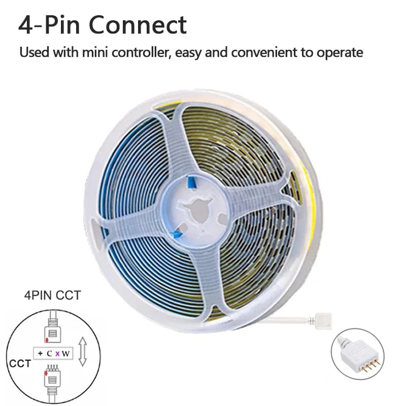 Ruban LED COB CCT 24V (2700K-6500K) - 608 LEDs/m - Flexible et Dimmable slide 8