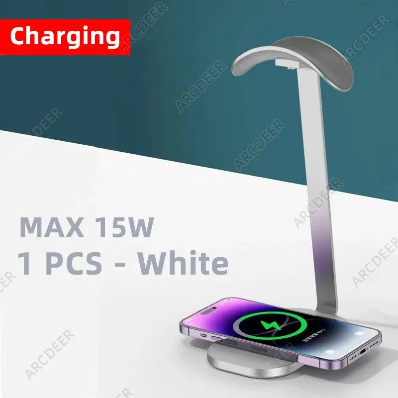 Support de casque universel en aluminium avec chargeur sans fil slide 12