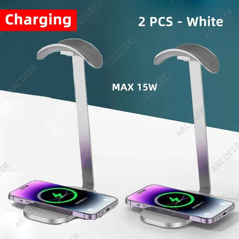 Support de casque universel en aluminium avec chargeur sans fil slide 11