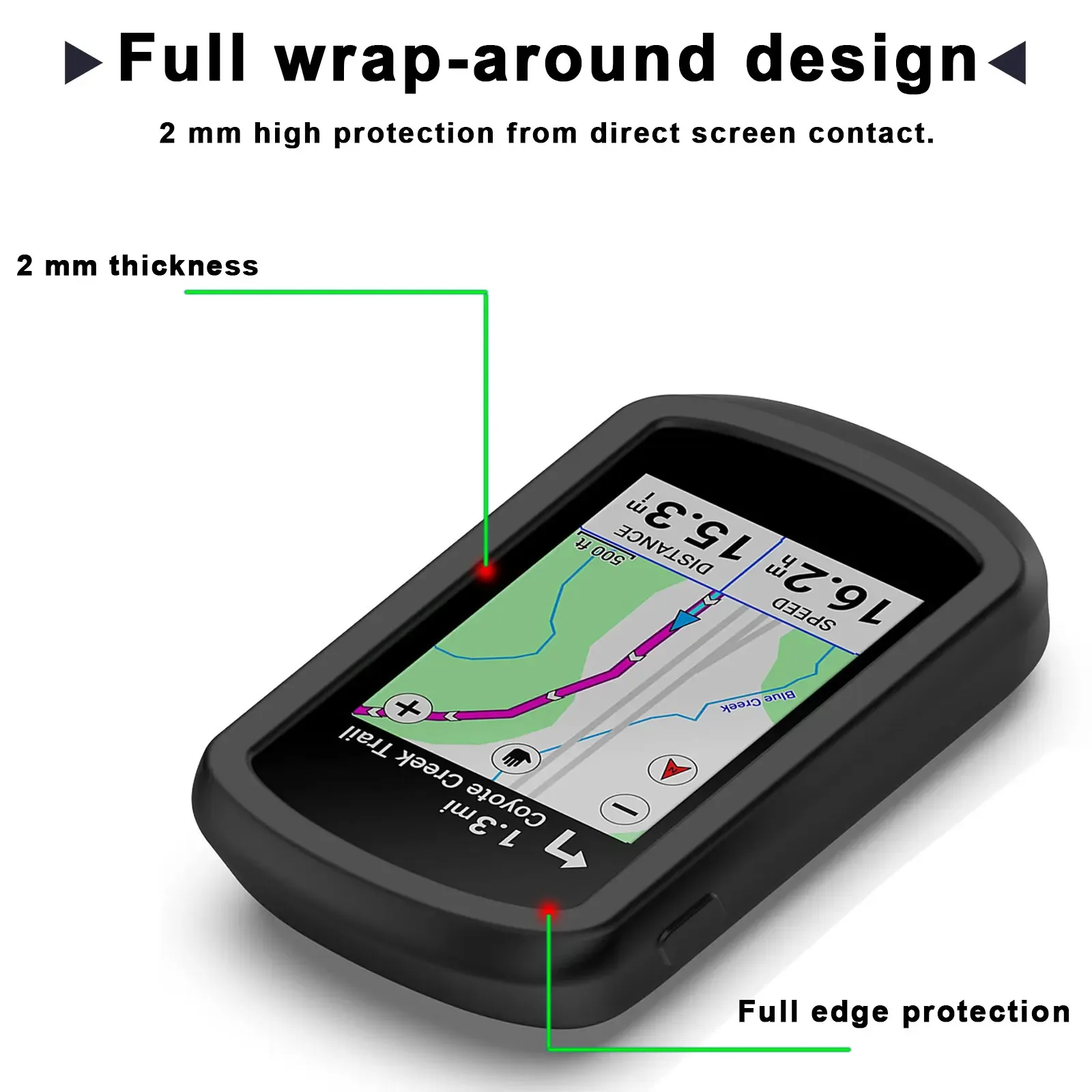 Coque en Silicone et 2 Protections d'Écran en Verre Trempé pour Garmin Explore 2 slide 3