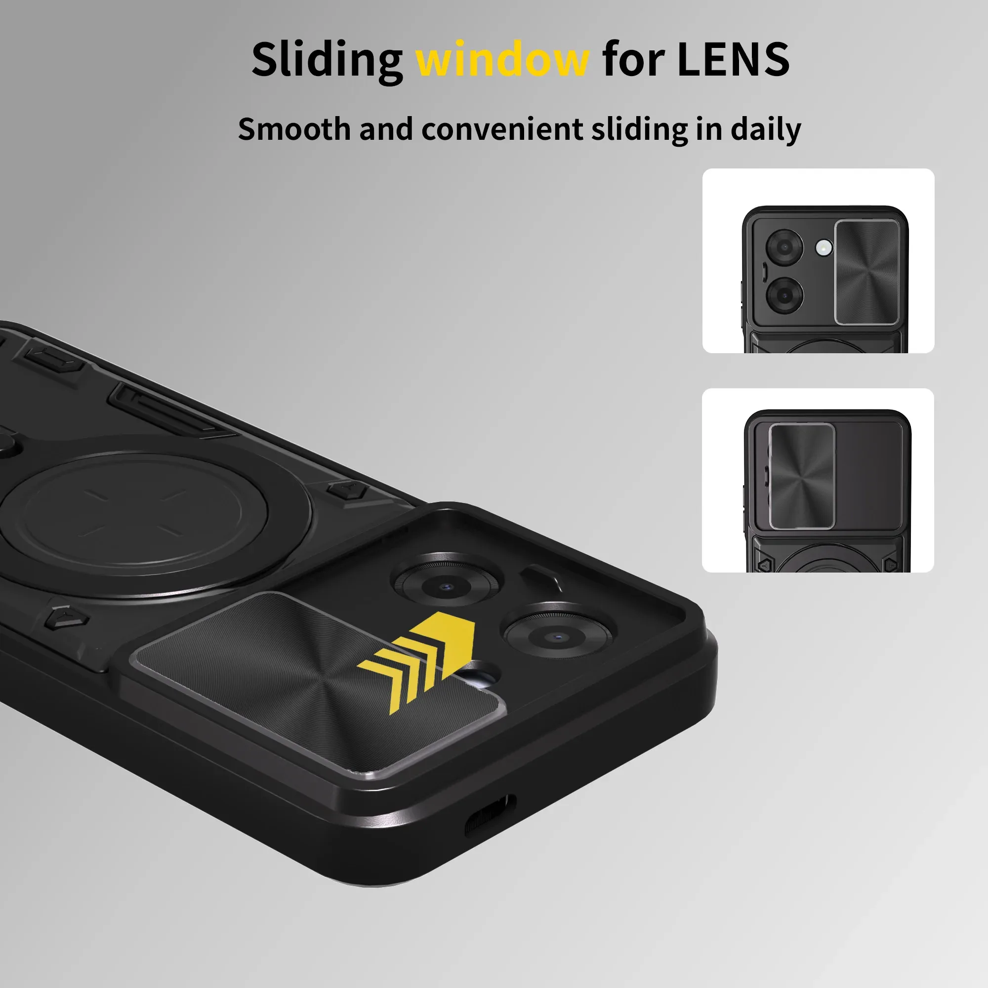 Coque antichoc pour Xiaomi Redmi A5 4G (Version européenne) avec protection caméra coulissante et anneau magnétique - Image 6