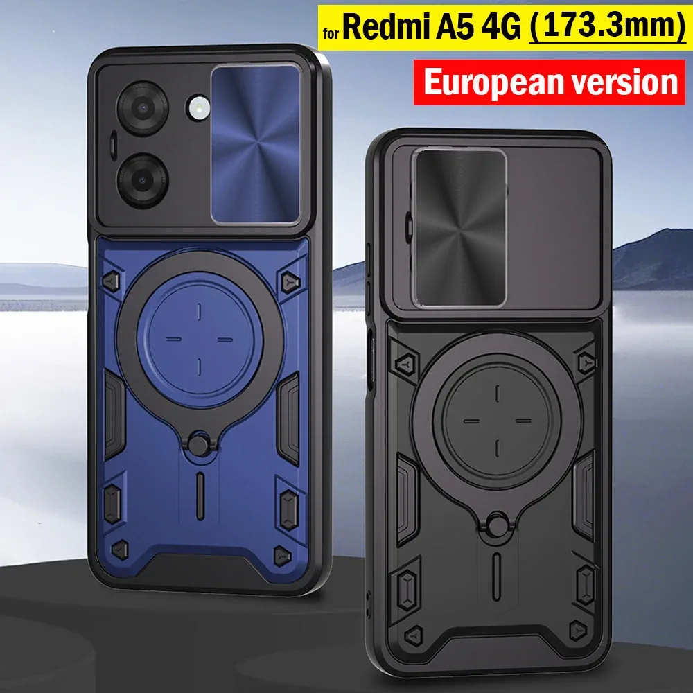Coque antichoc pour Xiaomi Redmi A5 4G (Version européenne) avec protection caméra coulissante et anneau magnétique - Image 1
