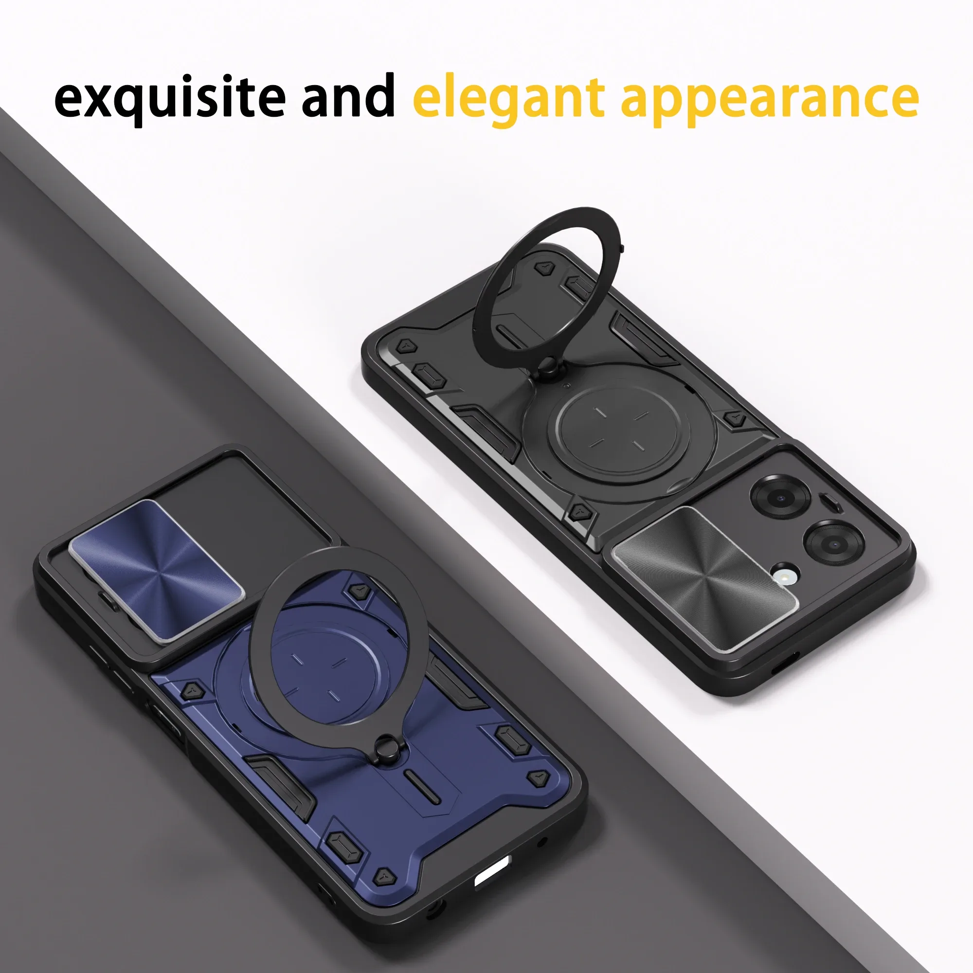 Coque antichoc pour Xiaomi Redmi A5 4G (Version européenne) avec protection caméra coulissante et anneau magnétique - Image 4