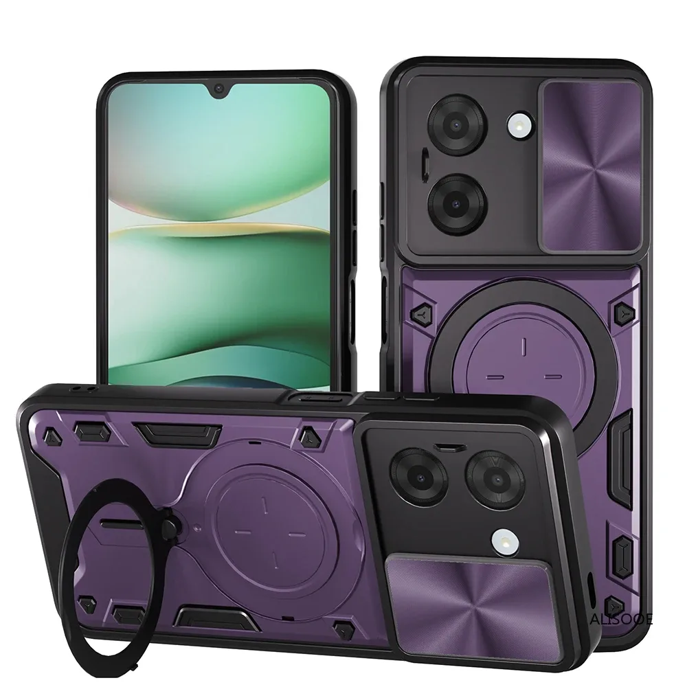 Coque antichoc pour Xiaomi Redmi A5 4G (Version européenne) avec protection caméra coulissante et anneau magnétique slide 7