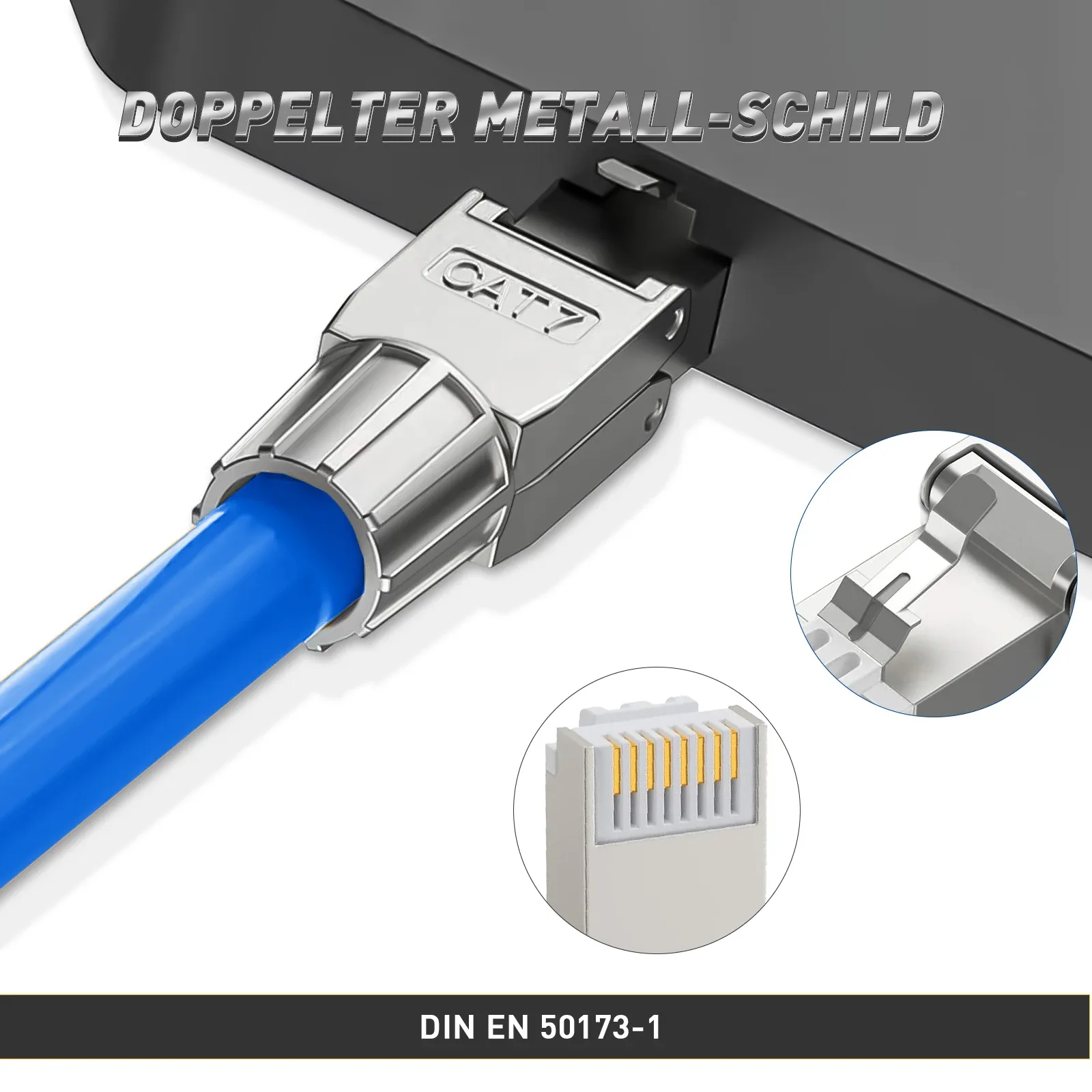 Connecteur RJ45 ZoeRax Cat8/Cat7/Cat6A, Prise de Terminaison Métallique sans Outil (22-24 AWG) - Image 5