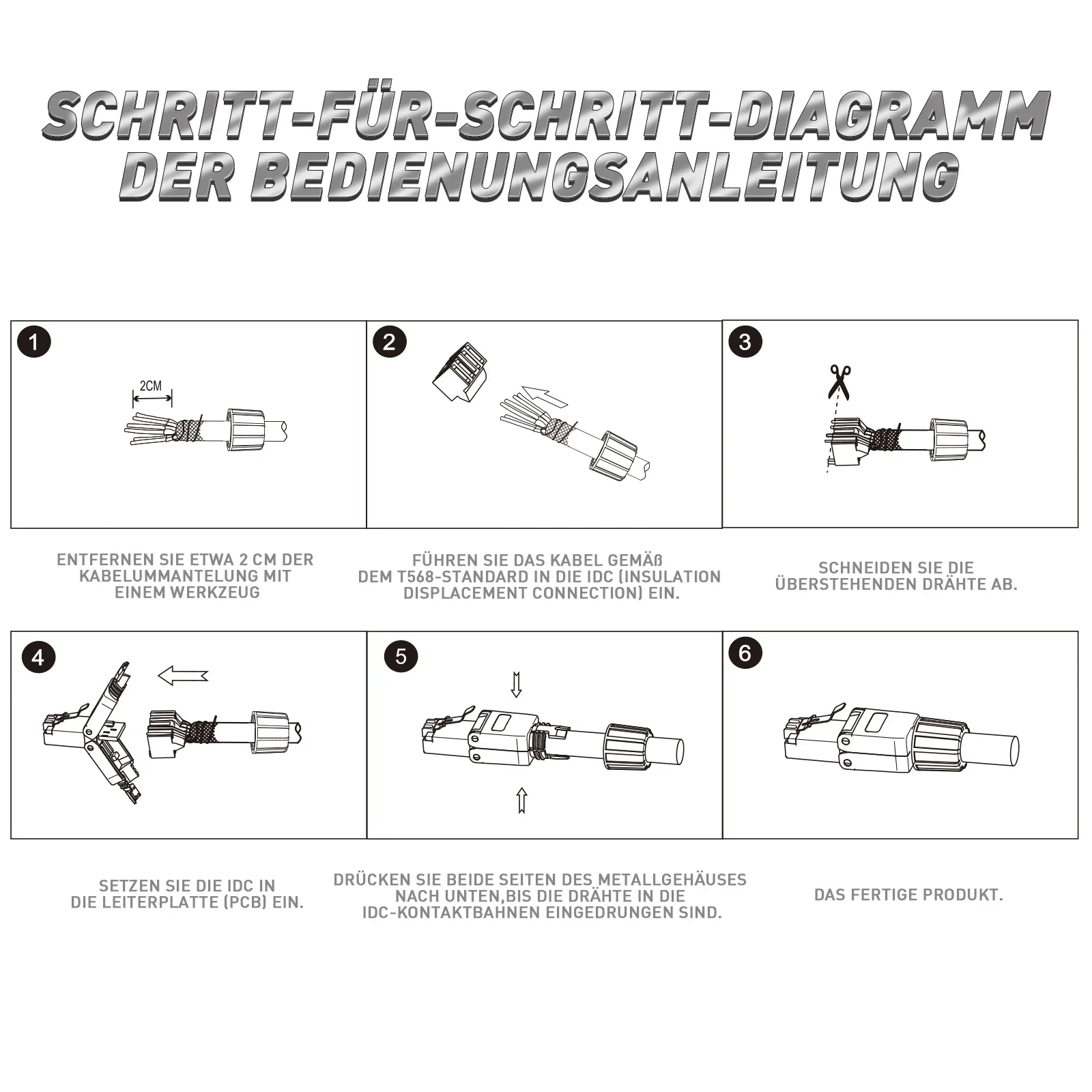 Connecteur RJ45 ZoeRax Cat8/Cat7/Cat6A, Prise de Terminaison Métallique sans Outil (22-24 AWG) - Image 6