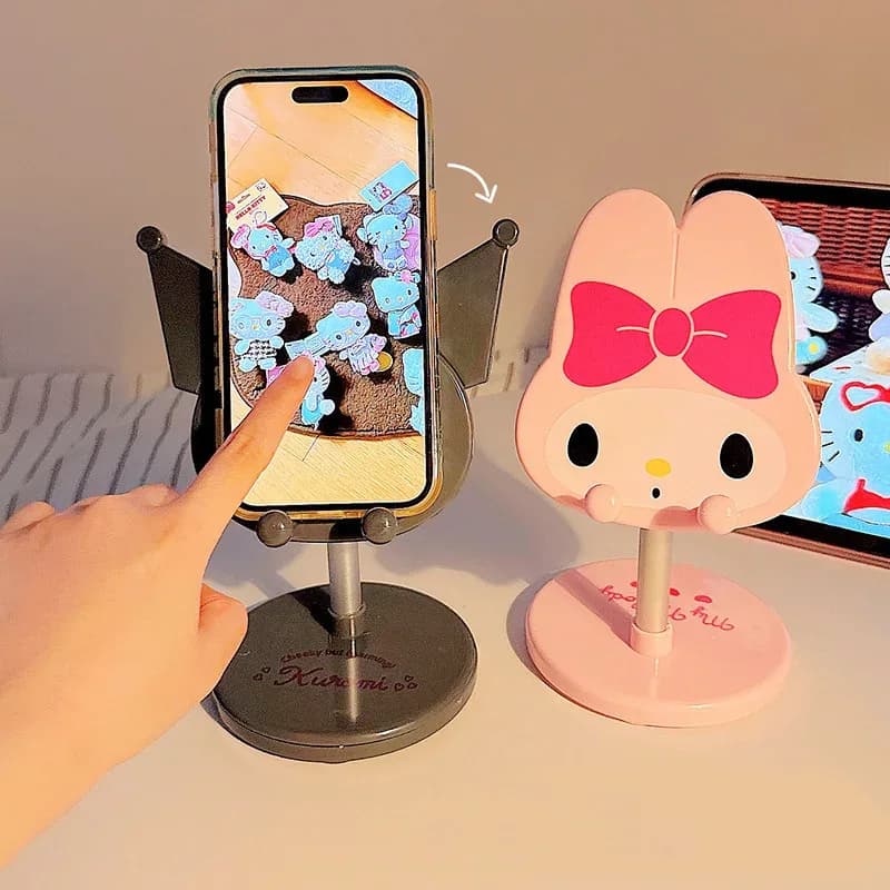 Support de téléphone télescopique réglable My Melody & Kuromi - Base antidérapante