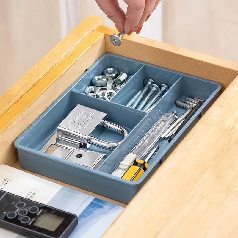 Organisateur de Rangement Empilable Multi-Compartiments pour Bureau et Maquillage - Image 3