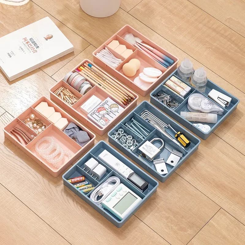 Organisateur de Rangement Empilable Multi-Compartiments pour Bureau et Maquillage - Image 4