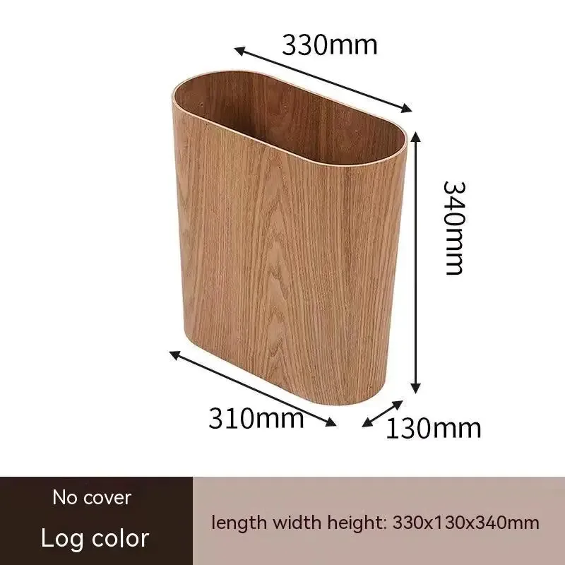 Poubelle étroite en bois de noyer au design scandinave slide 7