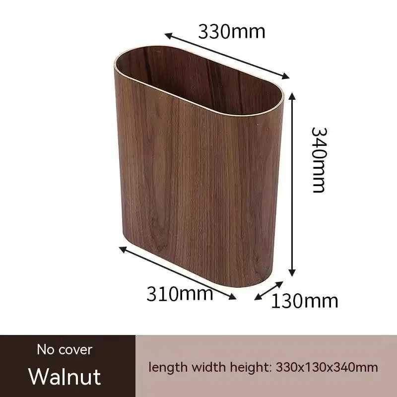 Poubelle étroite en bois de noyer au design scandinave slide 9