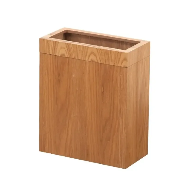Poubelle étroite en bois de noyer au design scandinave slide 12