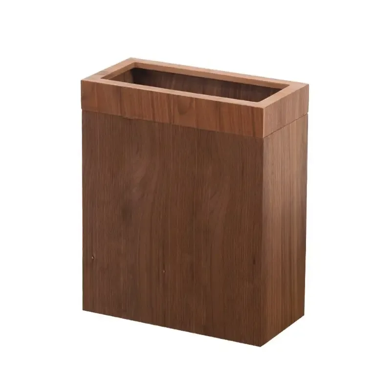 Poubelle étroite en bois de noyer au design scandinave slide 14