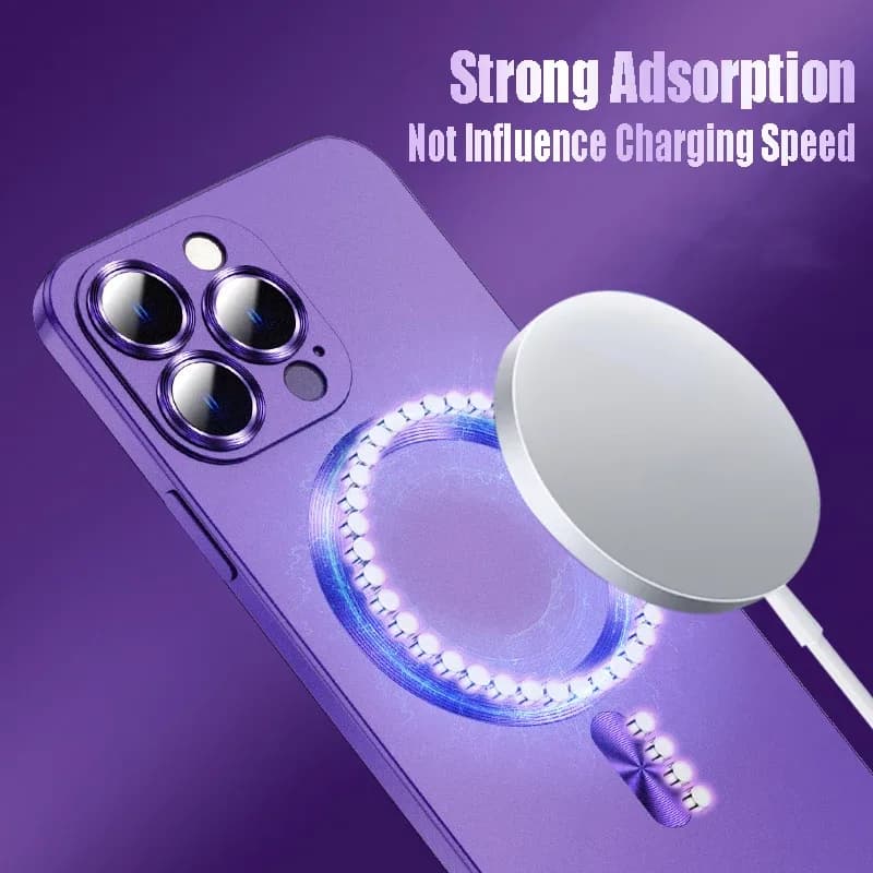Coque MagSafe avec protection d'objectif en verre pour iPhone 11, 12, 13, 14, 15, 16 Pro Max - Image 3
