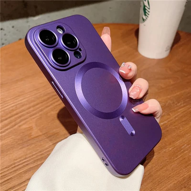 Coque MagSafe avec protection d'objectif en verre pour iPhone 11, 12, 13, 14, 15, 16 Pro Max - Image 2